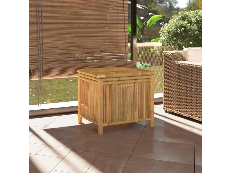 Houten opbergbox met deksel voor kussens en tuinaccessoires, 60x52x55 cm