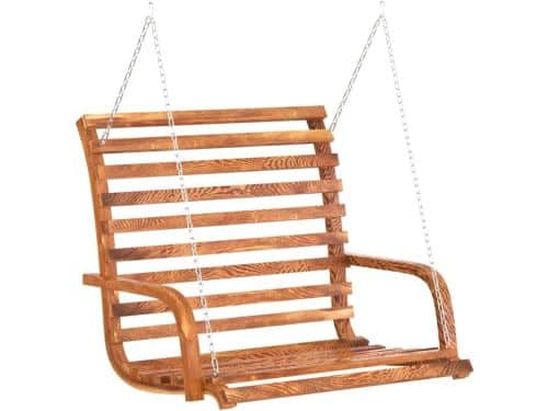 Houten Schommelbank Gebogen Hout voor Buiten - Teaklook - 126x63x92