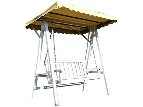 Houten Schommelbank voor Buiten - Tuinschommel met Zonnedak - 188