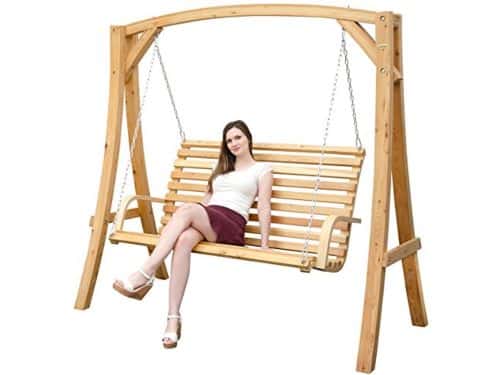 Houten Schommelbank Voor Tuin En Interieur - 3-Zits Tuinschommel Met