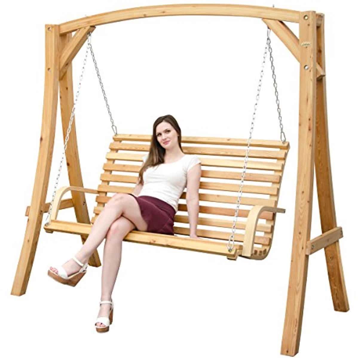 houten schommelbank voor tuin en interieur 3 zits tuinschommel met