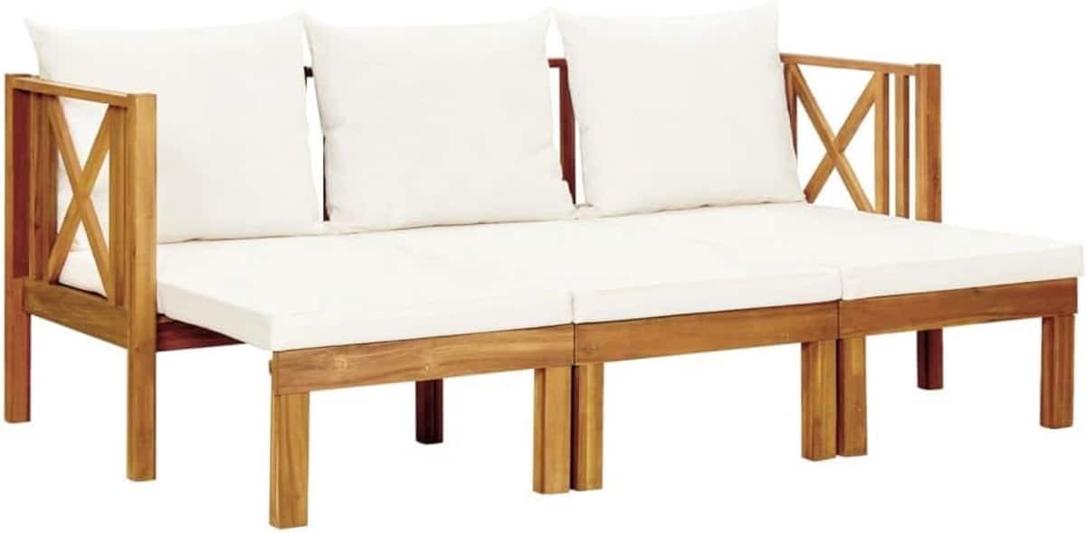 houten tuinbank driezits bank ontspannen buiten uittrekbaar