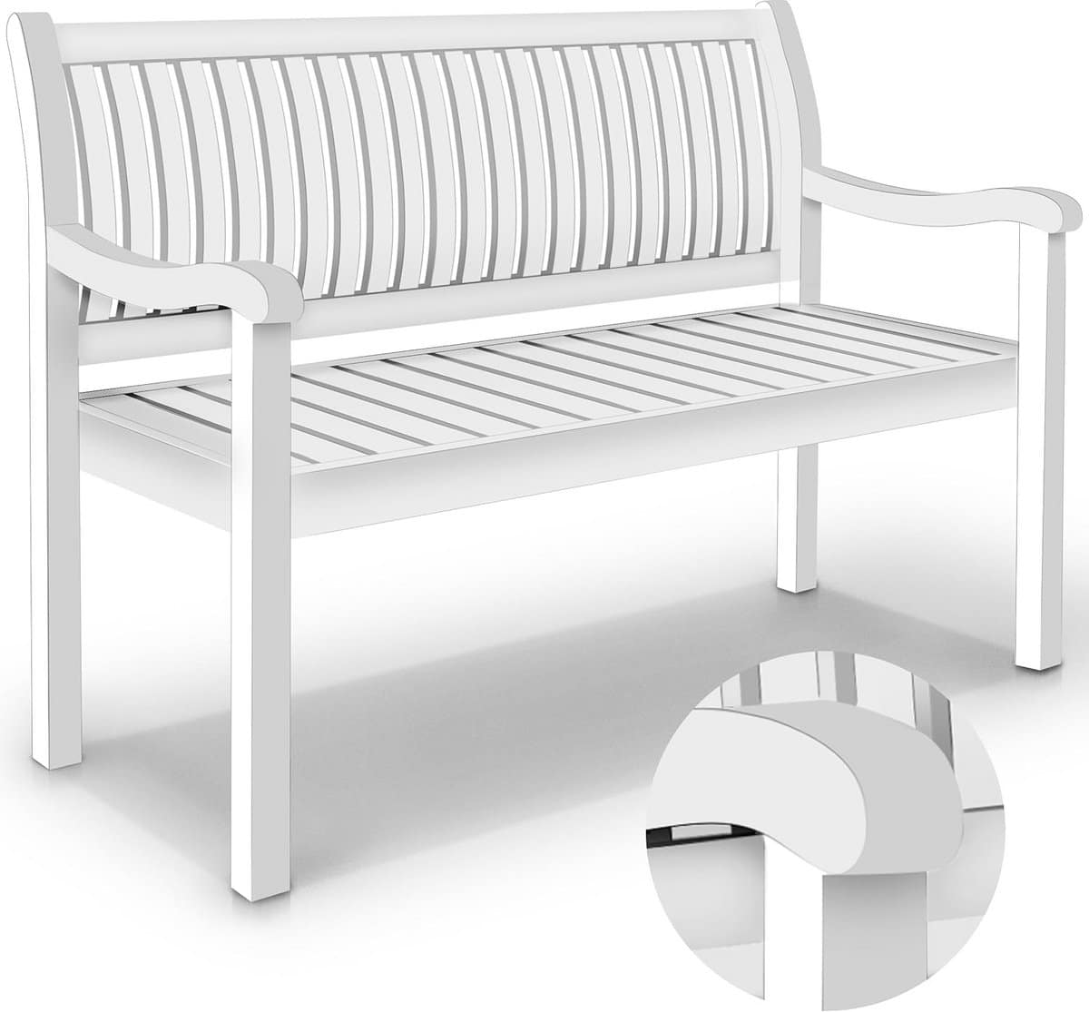 houten tuinbank weerbestendig 125 cm | stevige parkbank voor 2