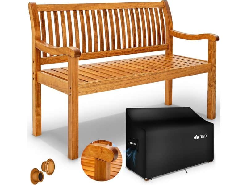 Houten Tuinbank Weerbestendig 125 cm voor 2-3 Personen