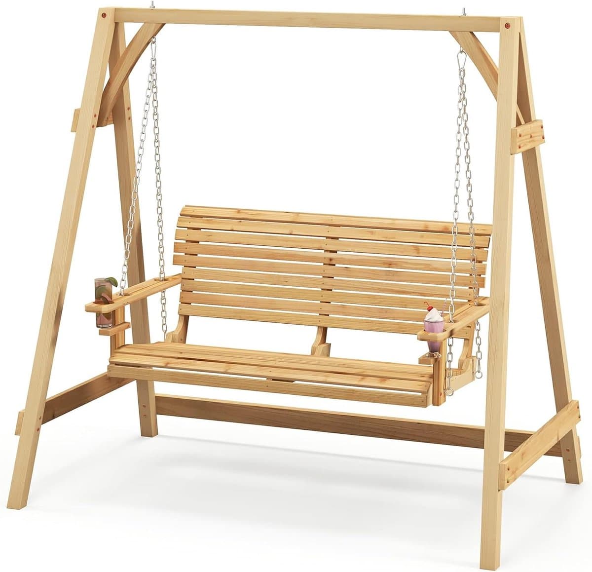 houten tuinschommel schommelbank buiten ontspannen buiten 2