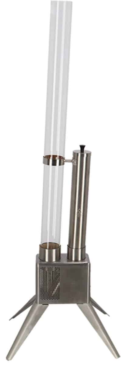 houtpellet terrasheater 135 cm rvs zilver