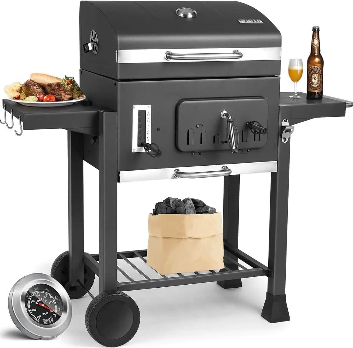 houtskool barbecue xxl bbq smoker barbecue grilloppervlak