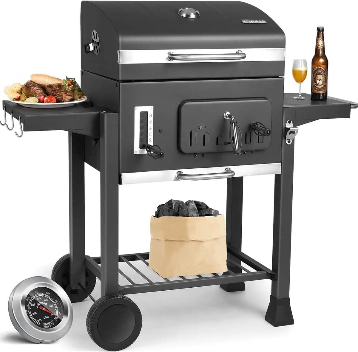 houtskool barbecue xxl bbq smoker barbecue grilloppervlak