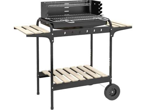 Houtskool BBQ Grill met Verstelbare Hoogte en Wielen