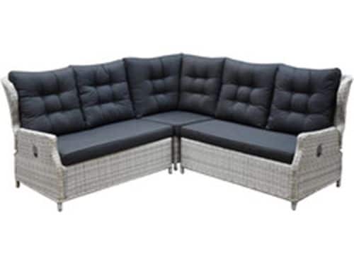 Ibiza hoek loungeset 3 delig verstelbaar wit grijs