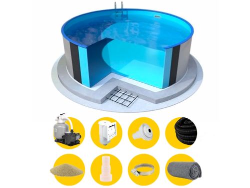 Ibiza metalen zwembad Ø460 x 150cm - Basis pakket