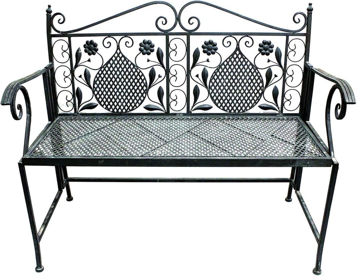 ijzeren tuinbank 2 zits 107 cm antiek design parkbank voor