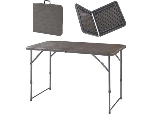 In hoogte verstelbare klaptafel 120x60 cm zwart - Opvouwbare tuintafel