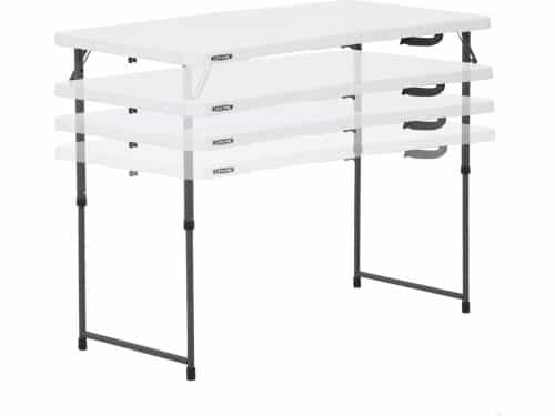 In hoogte verstelbare klaptafel wit 1219x61x61-914 cm