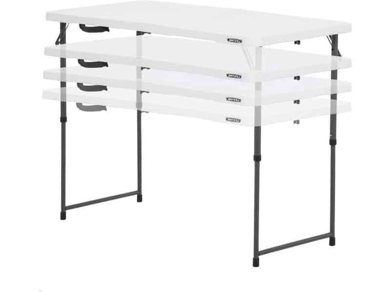 In hoogte verstelbare klaptafel - wit - 1219x61x61-914 cm