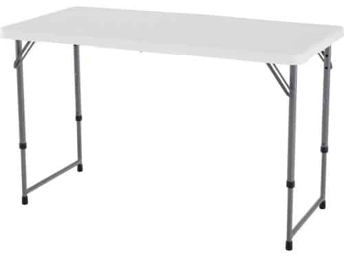 In hoogte verstelbare klaptafel wit 1219x61x61-914 cm voor thuisgebruik vouwtafel