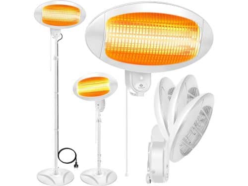 Infrarood Terrasverwarmer 2000W - Hoogte-Instelbaar & Kantelbaar - Binnen en