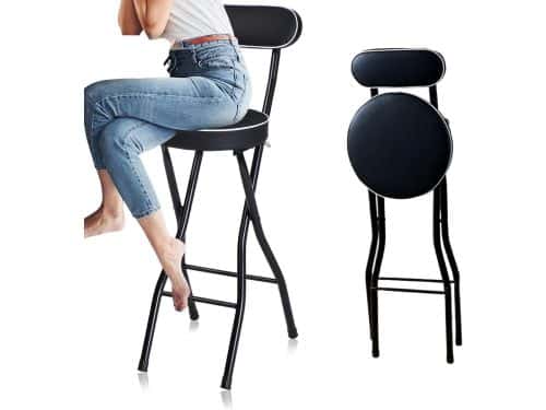 Inklapbare Barkruk met Rugleuning - Hoogte 70 of 75 cm