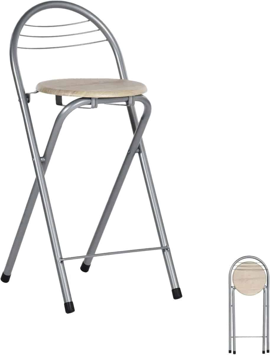 inklapbare barkruk met rugleuning zithoogte 61 cm hoog