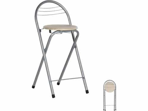 Inklapbare Barkruk met Rugleuning - Zithoogte 61 cm - Hoog