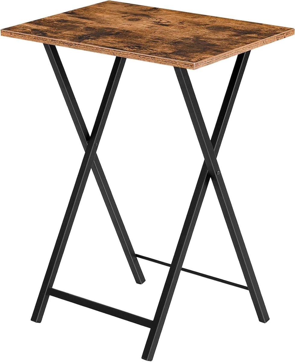 inklapbare bijzettafel met dienblad in industriële stijl eenvoudig te