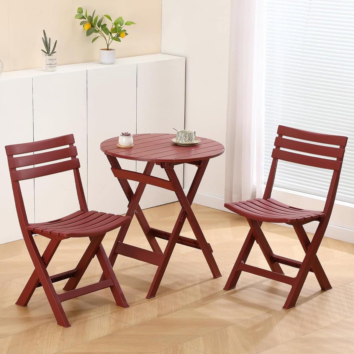 inklapbare bistroset 3 delig terrasstoelen en tafel voor balkon en