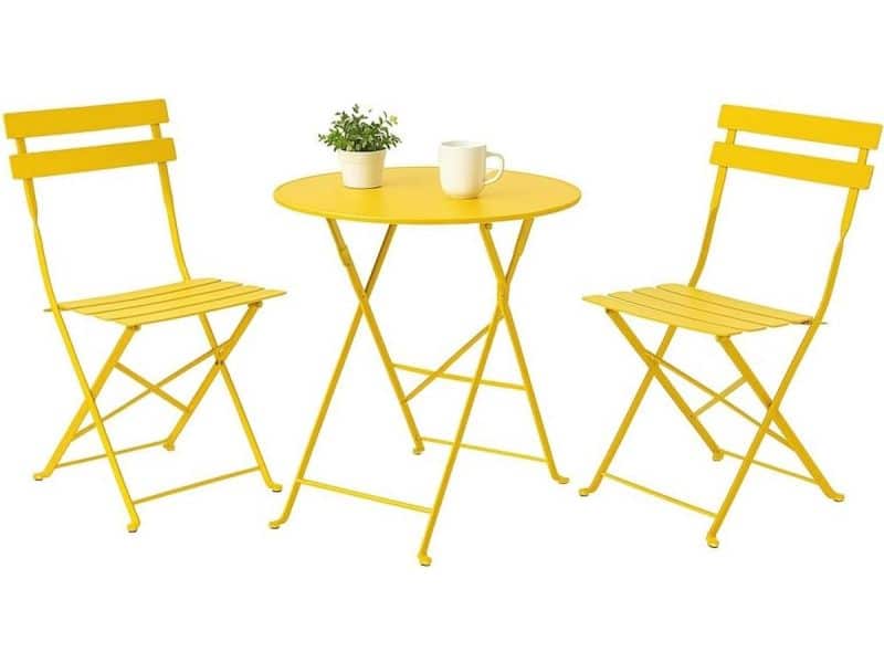 Inklapbare Bistroset 3-delig voor Binnen en Buiten met 2 Stoelen