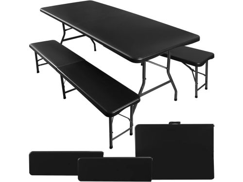 Inklapbare Campingtafel met 2 Banken Picknickset Opvouwbaar Kamperen