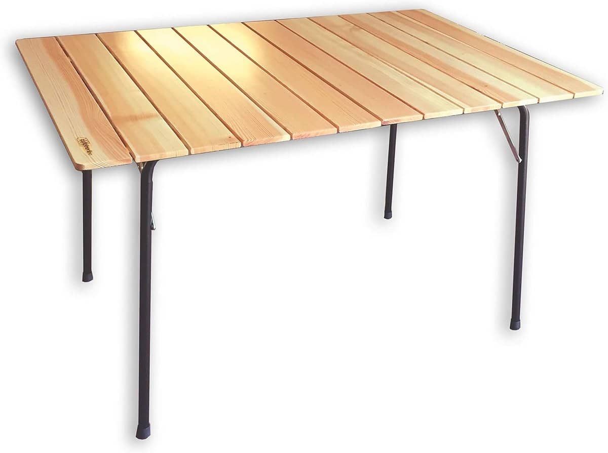 inklapbare dubbele houten klaptafel lariks 120×80 cm