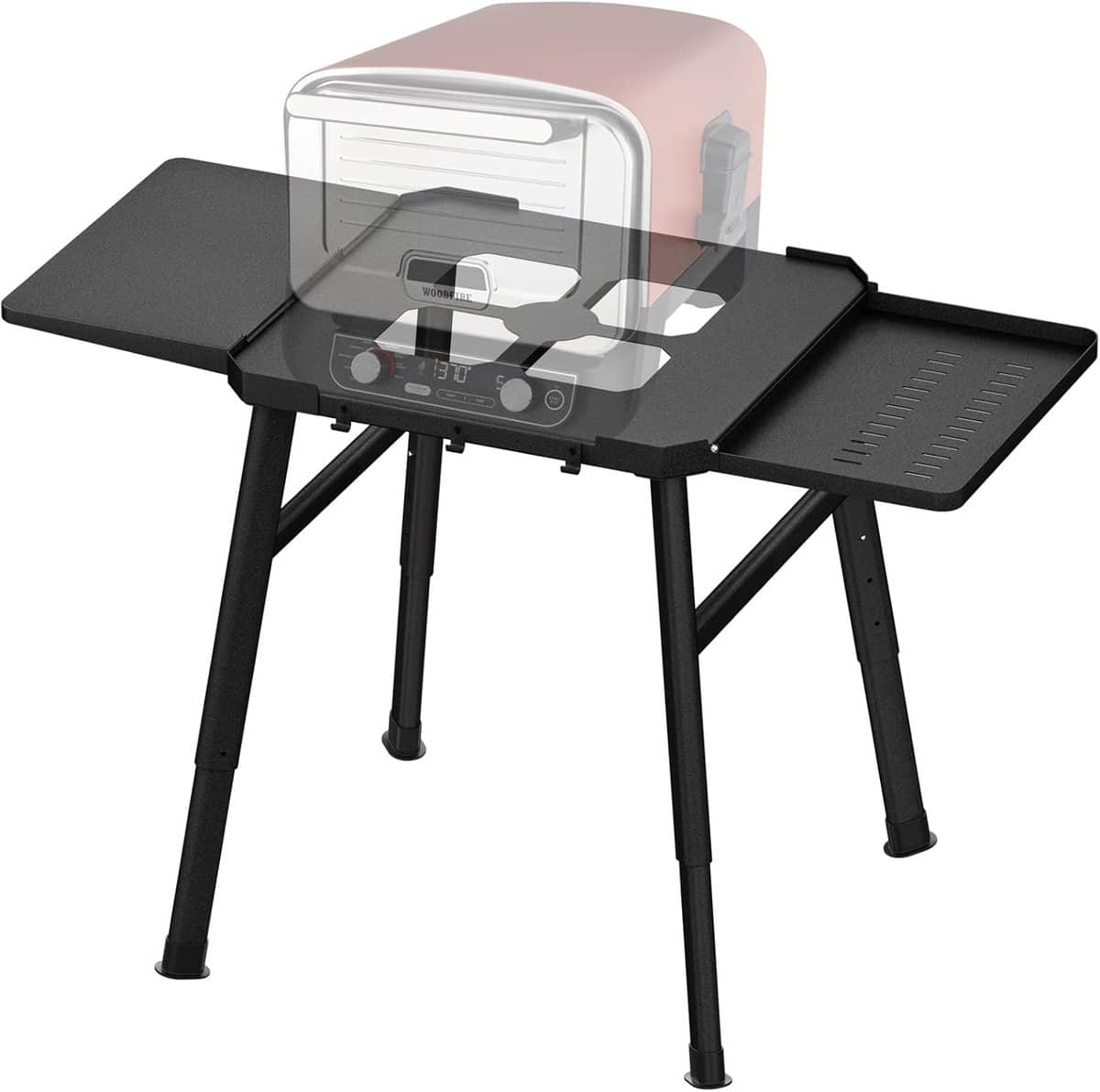 inklapbare grillstandaard voor buiten met bijzettafel en verstelbare hoogte