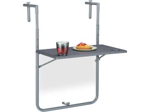 Inklapbare hangtafel voor balkon - Verstelbare klaptafel met 2 bekerhouders