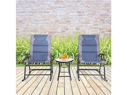 Inklapbare Schommelstoelset voor Balkon en Tuin - 3-delige Bistroset met