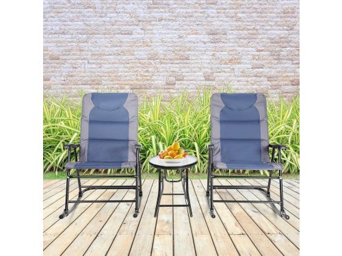 Inklapbare Schommelstoelset voor Balkon en Tuin - 3-delige Bistroset met