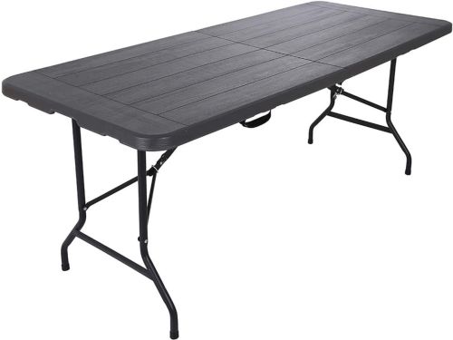 Inklapbare Tafel Zwart Grijs - Compacte Klaptafel voor Binnen en