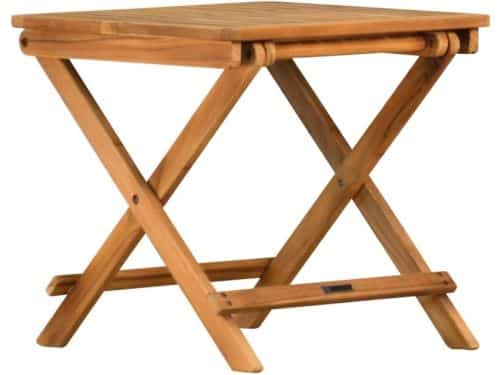 Inklapbare Teak Bijzettafel Balkontafel Tuintafel Houten Klaptafel Weerbestendig 50x50 cm