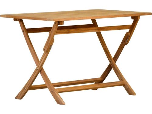 Inklapbare Tuin Klaptafel 120x70 cm van Onbehandeld Teakhout - Weerbestendig