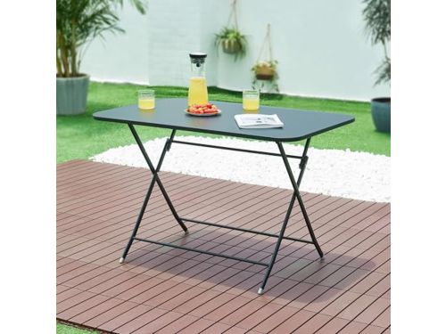 Inklapbare tuintafel 71x110x70 cm - Multifunctionele klaptafel in zwart