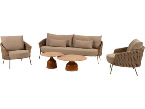 June Molina stoel bank loungeset 5 delig teak amber 4