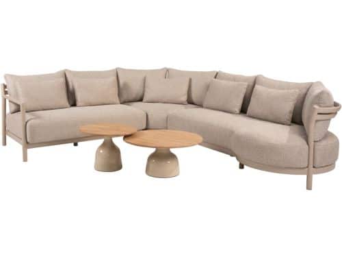 June Mykonos modulaire hoek loungeset 5 delig teak latte 4