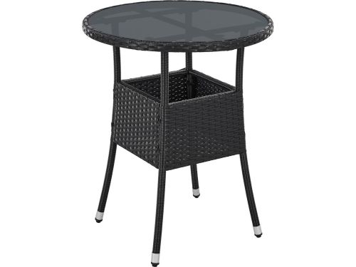 Juskys Polyrotan Tuintafel / Bijzettafel / Balkontafel Yoro