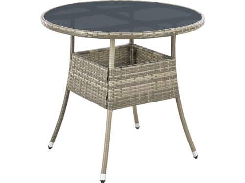 Juskys Polyrotan Tuintafel / Bijzettafel / Balkontafel Yoro