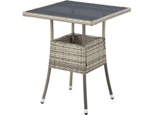 Juskys Polyrotan Tuintafel / Bijzettafel / Balkontafel Yoro