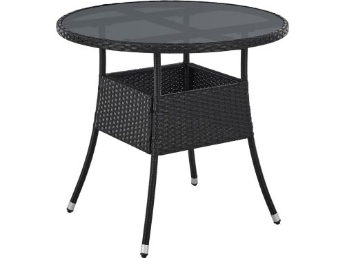 Juskys Polyrotan Tuintafel / Bijzettafel / Balkontafel Yoro
