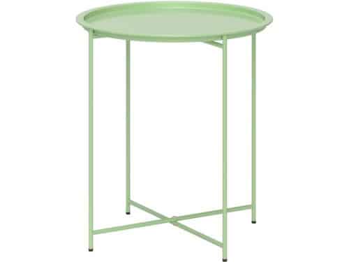 Killogood Tuintafel, ronde bijzettafel voor buiten, staal, met afneembaar blad