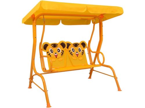 Kinder Schommelbank voor Buiten met Zonnedak Geel