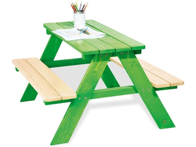 Kinderpicknickbank - Kindertafelset voor buiten - Houten tuinmeubelen - Massief