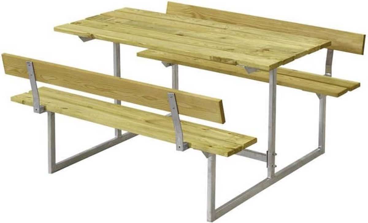 Kinderpicknicktafel vuren geimpregneerd – Basic met 2 rugleuningen