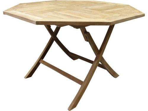 Klaptafel 120 cm achtkantig teak