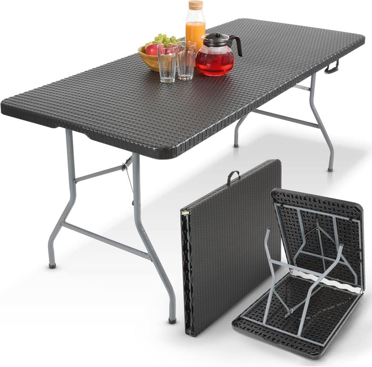 klaptafel 182 x 74 cm opvouwbare tuintafel voor binnen