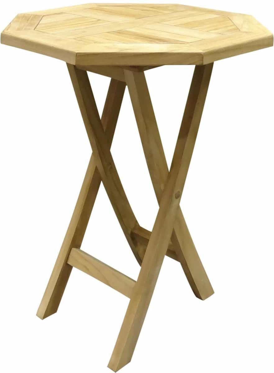 klaptafel 60 cm achtkantig teak